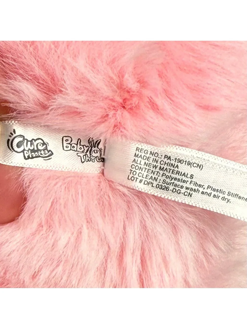 Baby Three 400% Sun Blossom Pink Bunny Plush RARE EYES!
